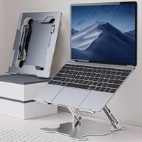 Foldable Laptop Stand - Hollow Design Heat-dissipating Flat Desktop - Deep Space Gray thumbnail