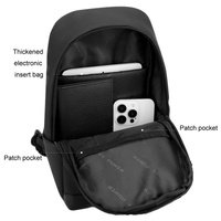 Waterproof Men Chest Bag Multifunctional Shoulder Crossbody For Riding And Casual Use - Black thumbnail