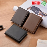 Rfid Blocking Short Wallet with Automatic Pop Up - Black thumbnail
