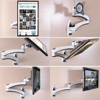 White Dual-section Telescopic Monitor Stand - Wall-mounted thumbnail