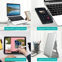Foldable Laptop Stand - Aluminum Alloy Silver thumbnail