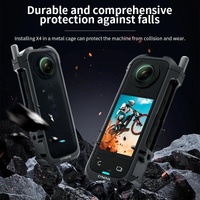 Metal Rabbit Cage & Lens Cover Set for Insta360 X4 - Black thumbnail