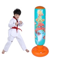 Children'S Inflatable Vertical Boxing Column - Cartoon Underwater Animal Pattern - 1.25M Height - Blue thumbnail
