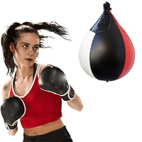 Black And White Suspended Pear-Shaped Speed Ball For Boxing - Black Red White thumbnail