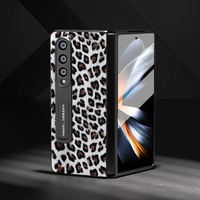 Leopard Print Phone Case with Holder for Samsung Galaxy z Fold 4 / 5g - Gold thumbnail
