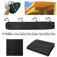 Waterproof Retractable Canopy for Outdoor Patio - 2.5m Size Dustproof Protective Cover - Black thumbnail