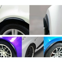 2 Pcs 45Cm Car Stickers Rubber Large Round Arc Strips Universal Fender Flares Wheel Eyebrow Decal Sticker Eyebrow Car-Covers Black Striped Round Arc S thumbnail