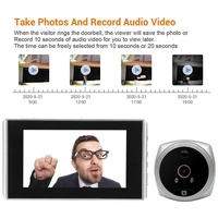 Smart Cat Eye Video Doorbell With 4.5 1080P Hd Screen Night Vision & Motion Detection - Black thumbnail