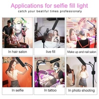 Portable Double Arm Fill Light with Phone Clip - Adjustable Brightness Black thumbnail