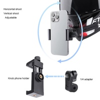 Foldable Action Camera Helmet Mount Kit with j Hook and Phone Clamp thumbnail