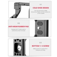 Sony Alpha 7C Video Camera Cage Stabilizer - Black thumbnail