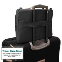 Waterproof Nylon Laptop Handbag with Trolley Strap - Fits 13-14 Inch Laptops - Black thumbnail