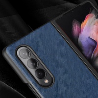 Foldable Cross Pattern Phone Case for Samsung Galaxy z Fold 4 / 5g - Foldable Design - Black thumbnail