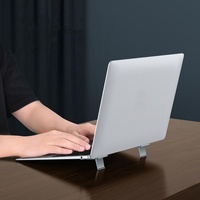 Desktop Folding Notebook Stand with Invisible Height Increase and Storage - Silver thumbnail