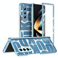 Foldable Electroplated Phone Case for Samsung Galaxy z Fold 4 5g with Hinge - Silver thumbnail
