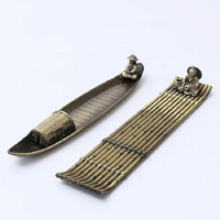 Fisherman Incense Burner with Ash Catcher and Stand - Bamboo Raft thumbnail