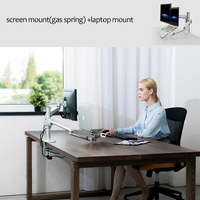Adjustable Desktop Stand for 17-32 and 12-17 Monitors - Aluminum - Silver thumbnail