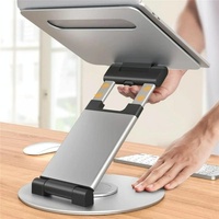 Adjustable 360 Degree Rotating Laptop Stand for 10-17 Inch Devices - Grey thumbnail
