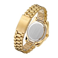 Men Quartz Watch with Diamond-encrusted Roman Numeral Dial - Gold Shell Red Dial thumbnail