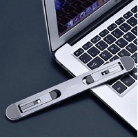 Foldable Laptop Stand with Fan and Heater - Portable and Adjustable - Gray thumbnail