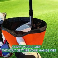 Black Portable Golf Ball Cleaning Bag - Waterproof & Removable thumbnail