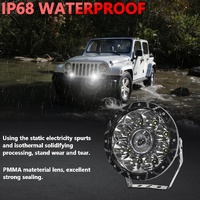 55W 6000Lm / 6000K Off - Road Vehicle Round Work Light - Yellow thumbnail