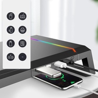 Foldable Laptop Stand with Rgb Lighting & Usb Expansion - Monitor Rack - Obsidian Black thumbnail