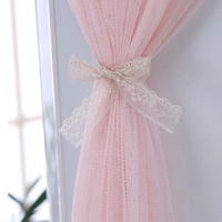 170cm Vertical Lace Air Conditioner Dust Cover - Round Column - Pink thumbnail