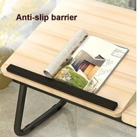 Adjustable Folding Laptop Desk with Cup Holder - Four-speed Lifting Table for Dorms - Black Gold Wire thumbnail