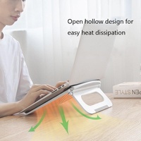 Foldable Laptop Cooling Stand - Height Adjustable - Black thumbnail