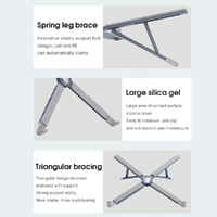 Versatile Laptop Docking Stand with Enhanced Cooling and Folding Design - Gray thumbnail