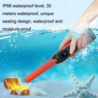 Small Handheld Metal Detector for Outdoor Treasure Hunting - Red Black thumbnail
