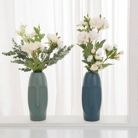 Thickened Pe Vase for Dried Flower Arrangements - Durable Drop-proof and Crack-proof - Sea Blue thumbnail