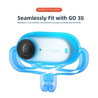 Shock-absorbing Silicone Cover for Insta360 Go 3s Camera - Black - Vertical Gray thumbnail