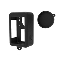 Protective Silicone Case with Lens Cap for Dji Action 3 - Red thumbnail