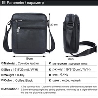 Men Cowhide Leather Crossbody Bag Vertical Shoulder Business Bag Coffee thumbnail