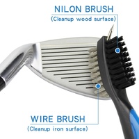 Complete Golf Club Cleaning Brush Set - Ball Slot - Black thumbnail