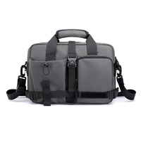 Large Capacity Men Shoulder Messenger Bag Fits Laptops Multi Functional - Black thumbnail
