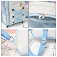 Mini Clear Kids Backpack with Bow - Perfect for School - Blue thumbnail