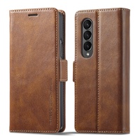 Rfid Leather Phone Case for Samsung Galaxy z Fold 4 / 5g - Secure & Stylish - Red thumbnail