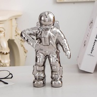 Spacewalker Ceramic Vase with Dried Flowers - Tabletop Decor Tool - Gold thumbnail