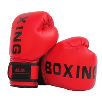 Junior Boxing Training Gloves For Sanda Fighting - Letter Pattern - Black thumbnail
