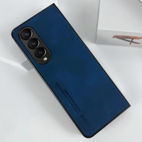 Crystal Leather Foldable Case for Samsung Galaxy z Fold 4 - Brown thumbnail
