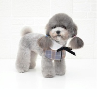 Dog Shawl Small Cloak Pet Bow Ttie Saliva Towel Pet Accessories - Size M - Black White Grid thumbnail