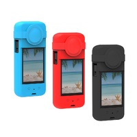 Silicone Protective Case with Lens Cover for Insta360 X3 - Black thumbnail