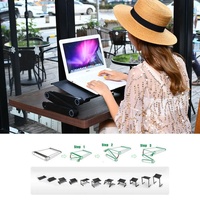 Adjustable Laptop Stand with Fans & Mouse Pad - Portable & Foldable thumbnail