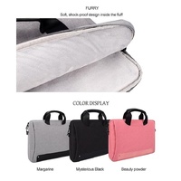 Waterproof Oxford Cloth Laptop Bag with Concealed Handle & Luggage Tie Rod - Black thumbnail