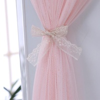 180cm Vertical Lace Air Conditioner Dust Cover - Pink thumbnail