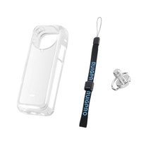 Clear Soft Tpu Protective Case for Insta360 X4 - 1.5mm Thickness - Clear Black - With Neck Strap thumbnail