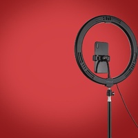 30cm Curved Surface Led Ring Light with Tripod and Phone Clamp - 10 Modes 8 Colours Usb Powered thumbnail